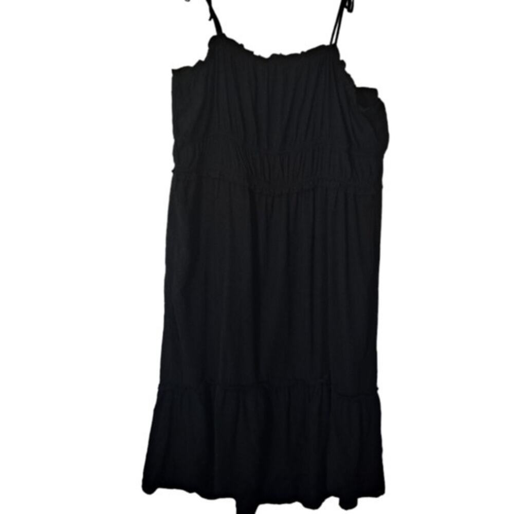 Wild Fable Womens String Straps Flowy Hem A-line Mini Dress Black Sz 2X